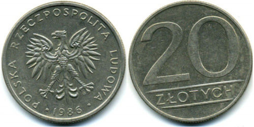 20 злотых 1990 год. Польша